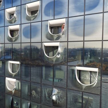 Glass facade construction of Elbphilharmonie in Hamburg with Sikasil adhesives and sealants