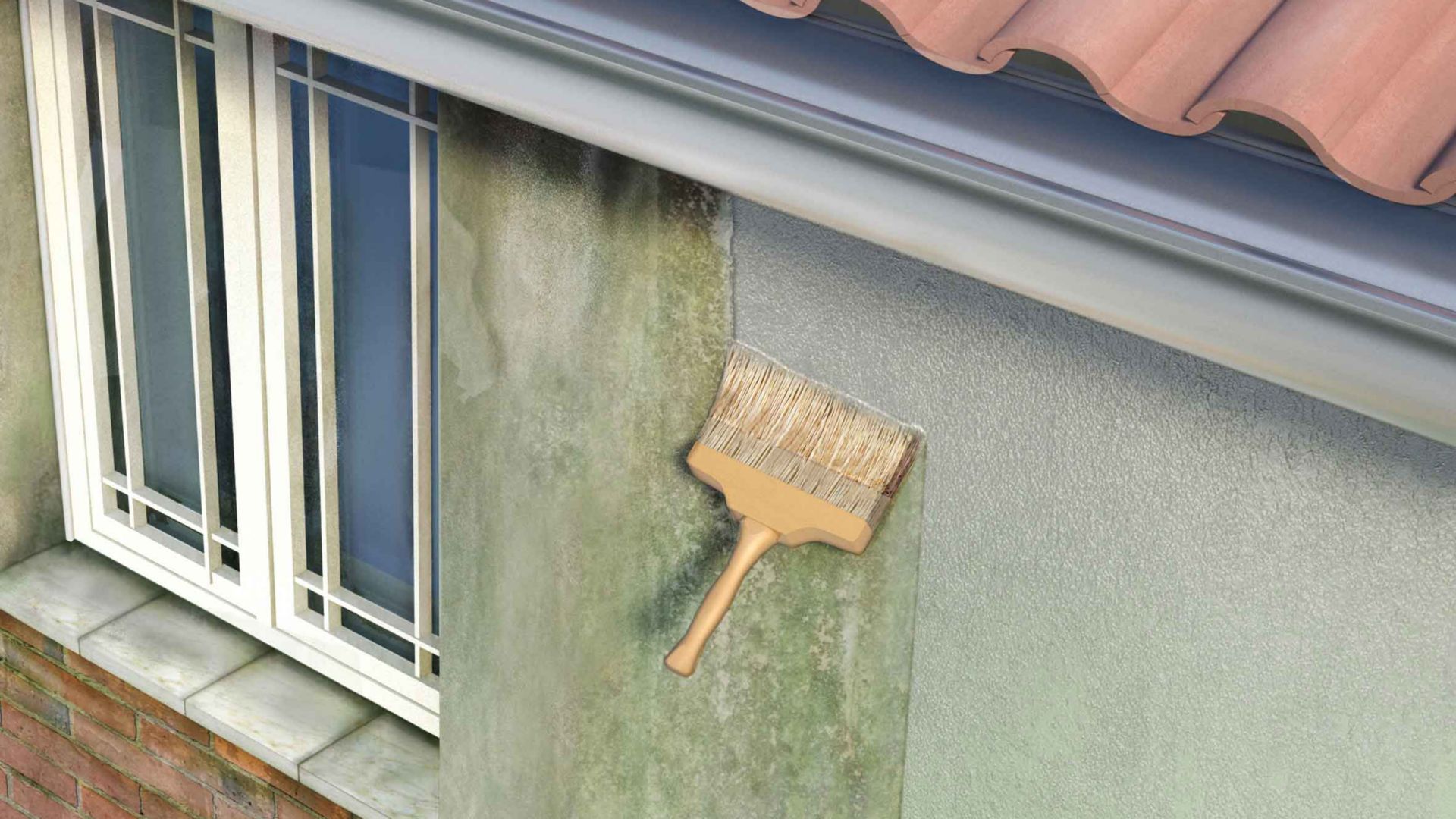 mold from thermal facade and roof tiles with Sika product