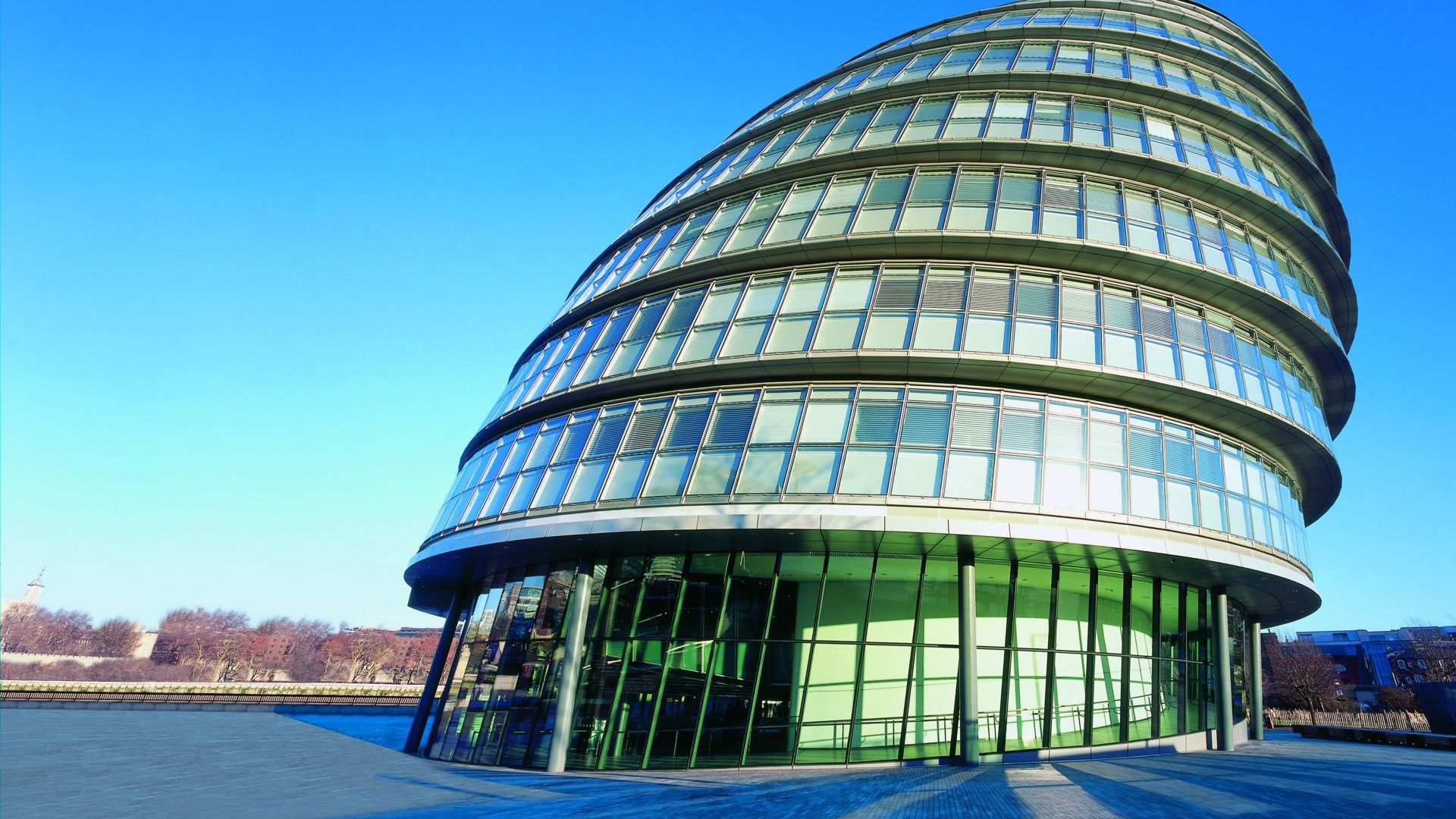 建筑参考立面伦敦市政厅，伦敦，英国