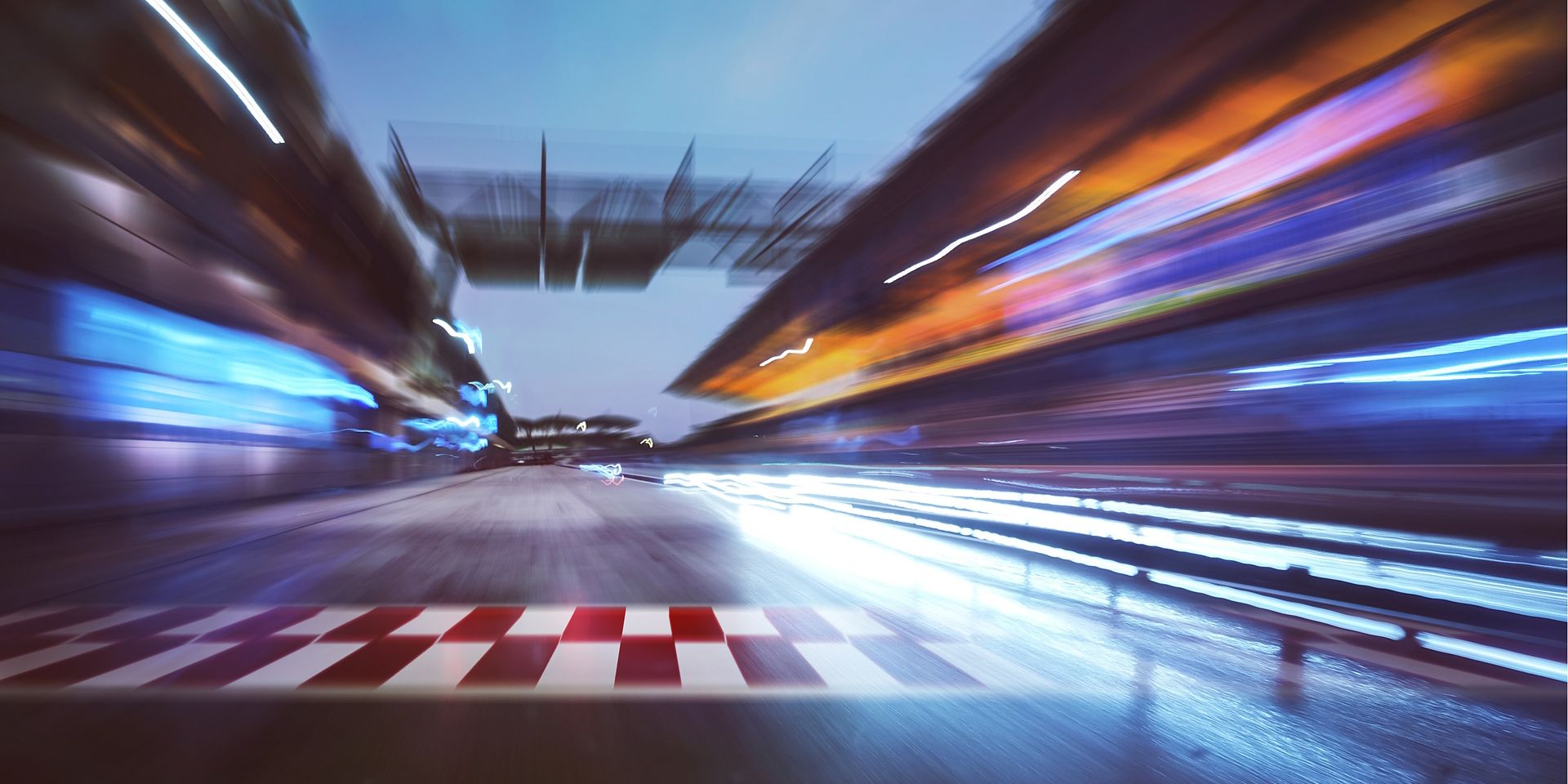 Blurry fast racetrack road highway