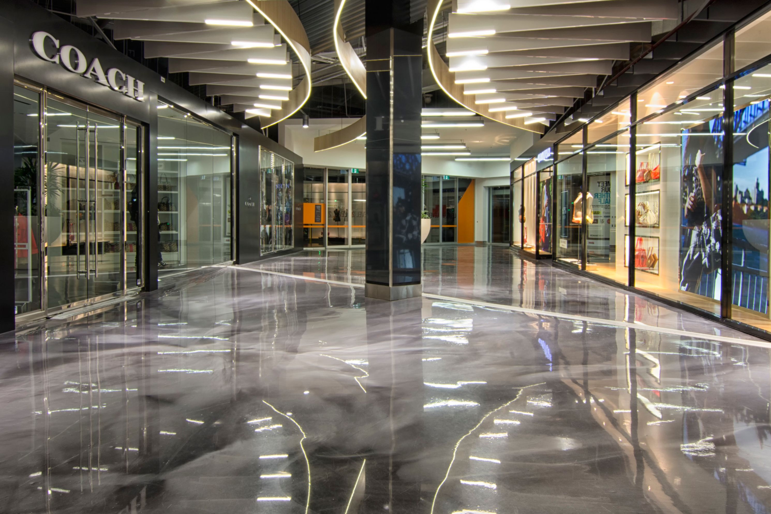 Metallic floor coated with Sikafloor in DFO Homebush shopping center