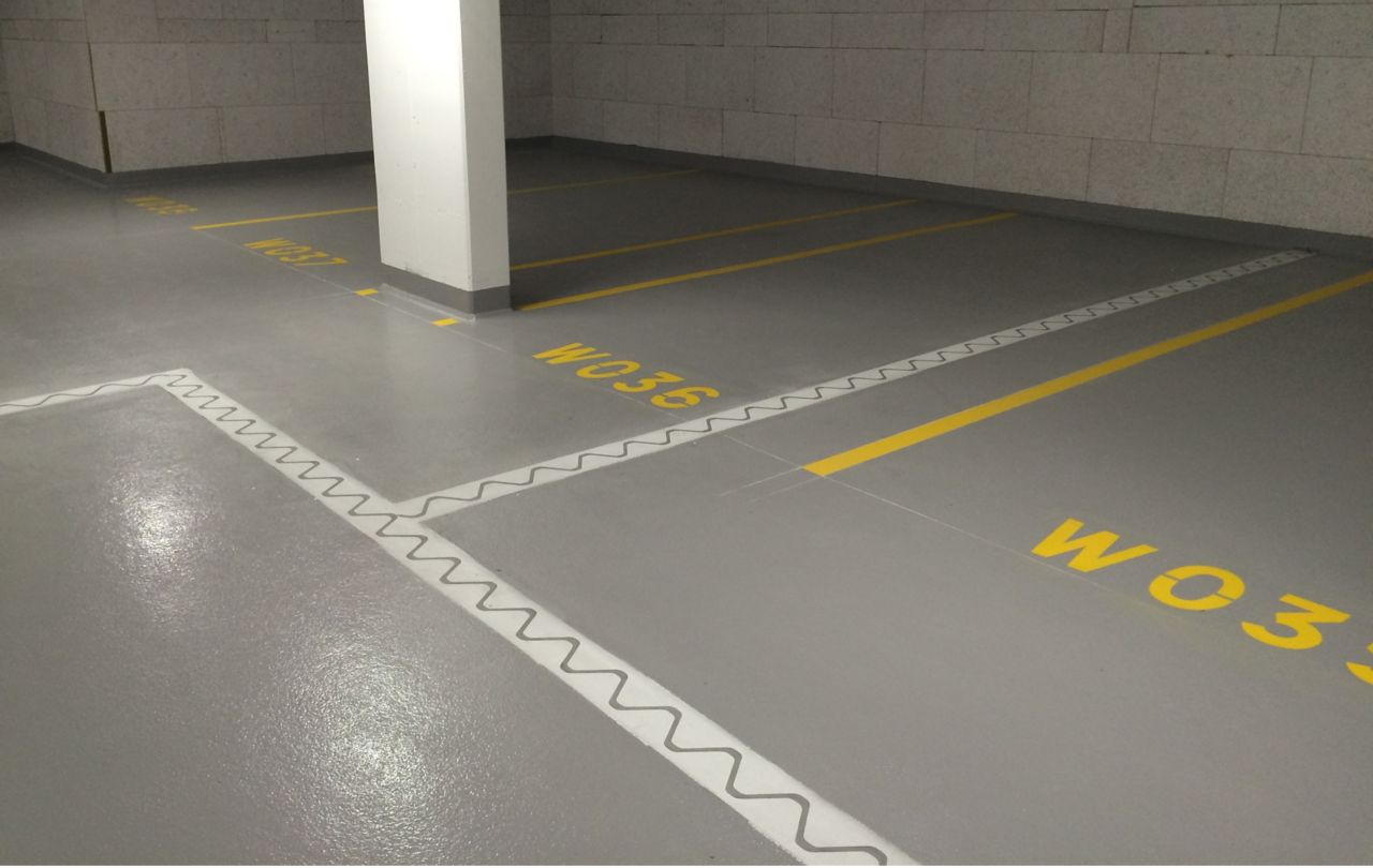 Sika FloorJoint concrete prefabricated panel installed in car park floor joint