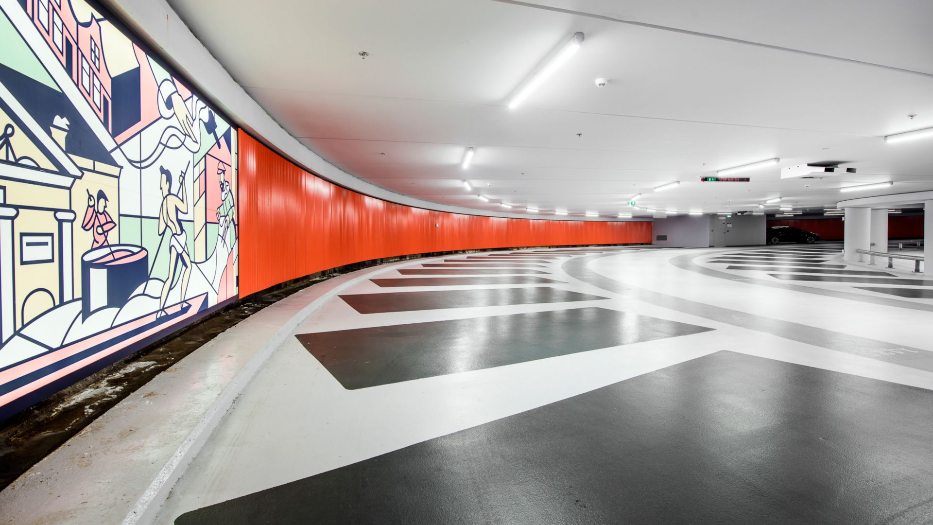 Sika flooring system in parking garage Lammermarkt in Leiden Netherlands