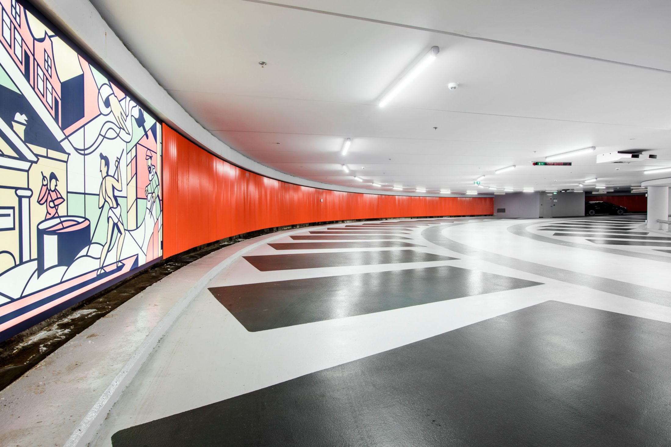 Sika flooring system in parking garage Lammermarkt in Leiden Netherlands