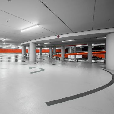 Sika flooring system in parking garage Lammermarkt in Leiden Netherlands