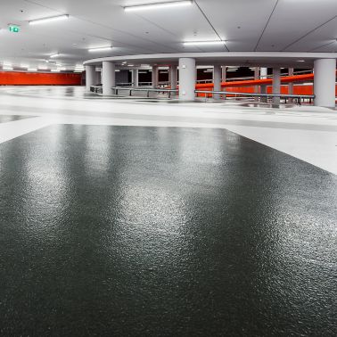Sika flooring system in parking garage Lammermarkt in Leiden Netherlands