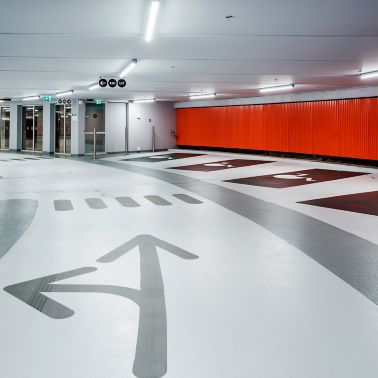 Sika flooring system in parking garage Lammermarkt in Leiden Netherlands