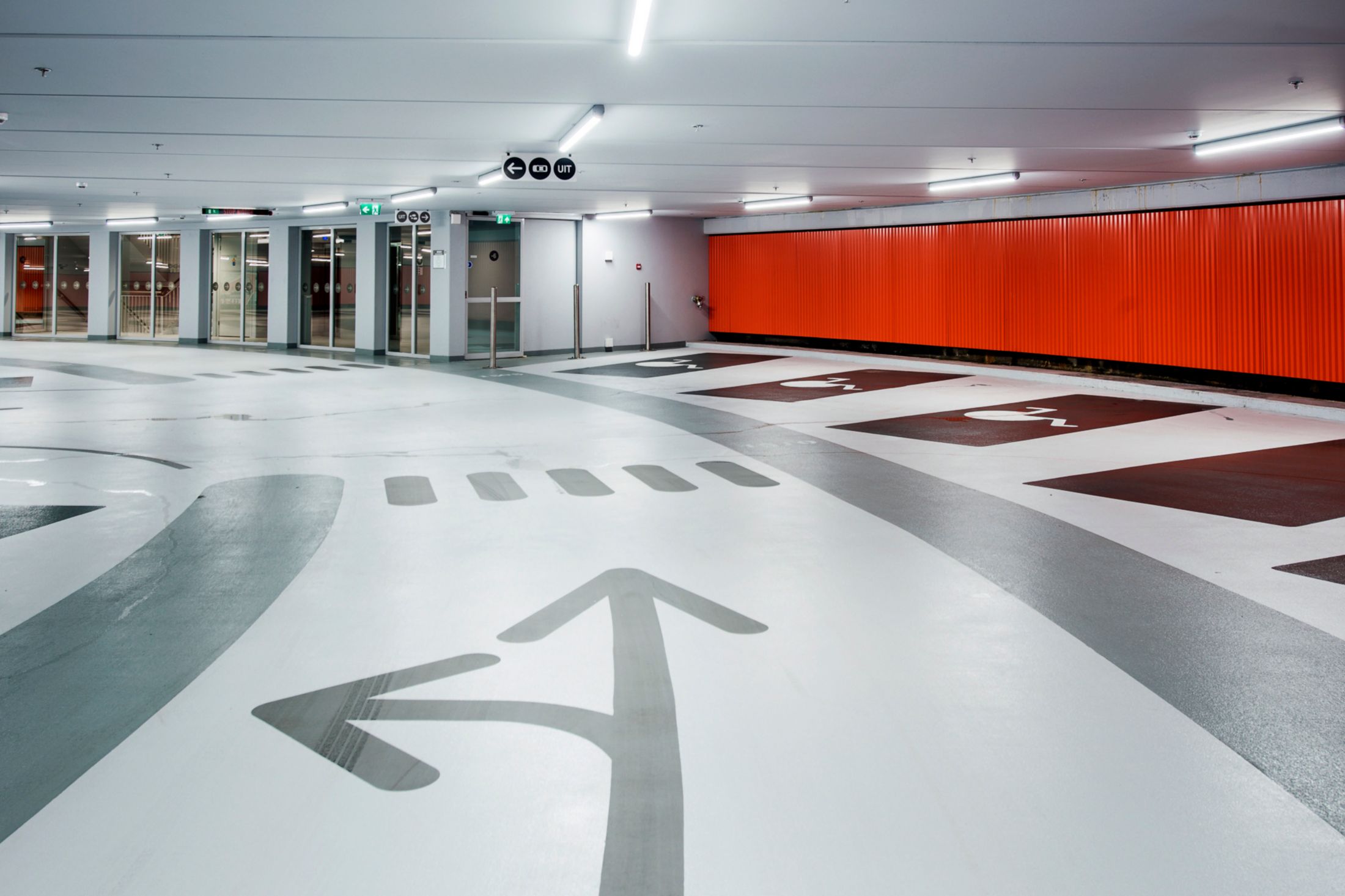 Sika flooring system in parking garage Lammermarkt in Leiden Netherlands