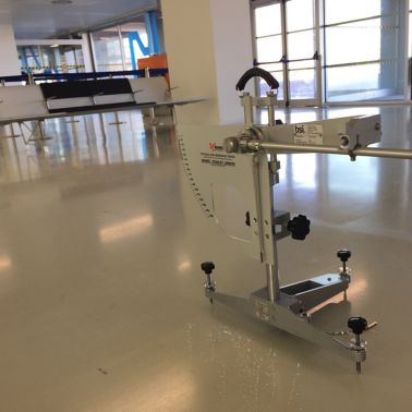 Flooring machine in use at the Trieste Airport