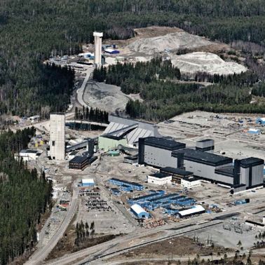 The new Garpenberg Norra industrial site including the ore concentrator, new shaft, electrical sub-station and the paste plant