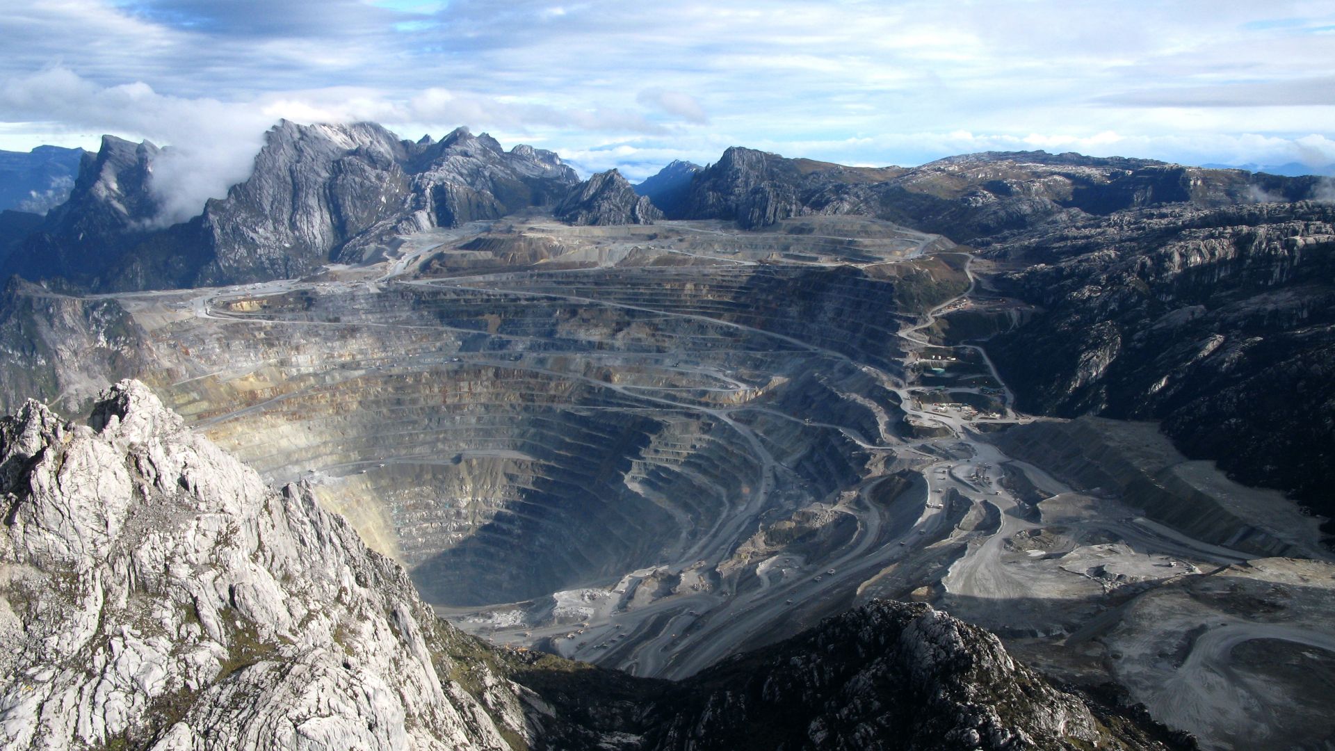 Grasberg copper and gold mine in Papua province Indonesia