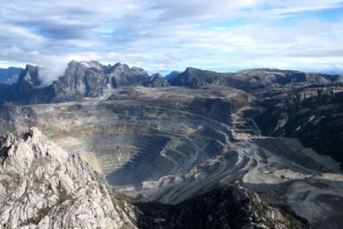 Grasberg copper and gold mine in Papua province Indonesia