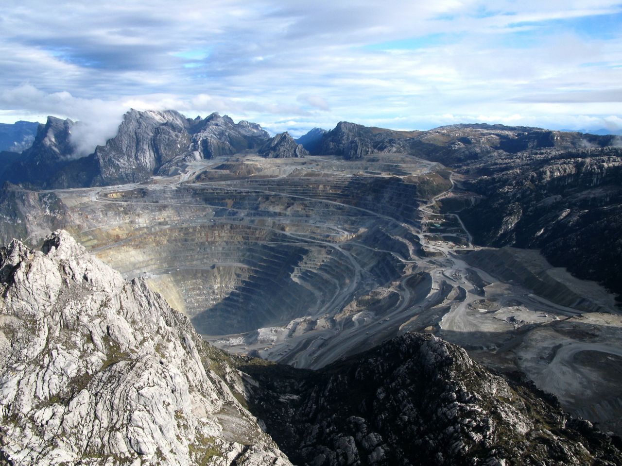 Grasberg copper and gold mine in Papua province Indonesia