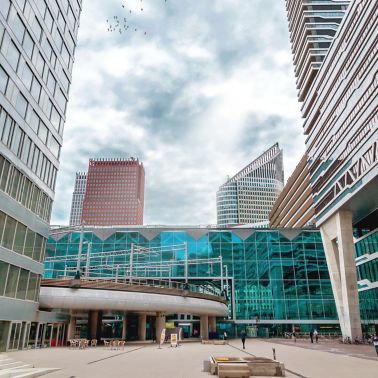 Fountain at the Hague Central Station in The Netherlands