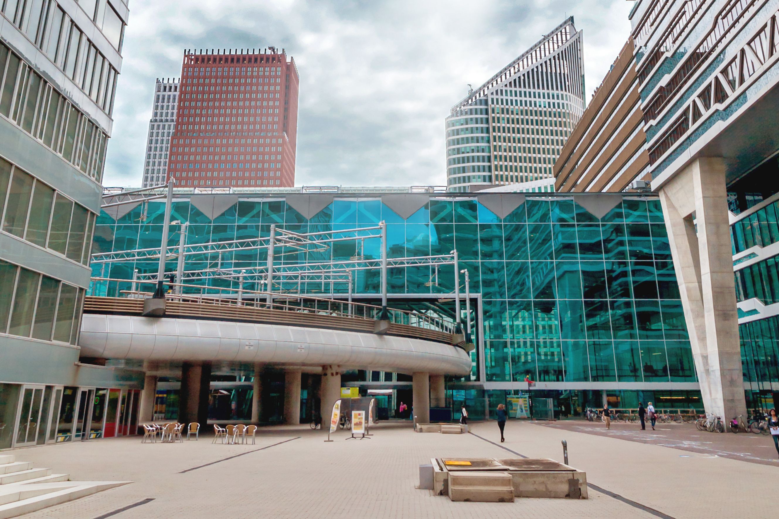 Fountain at the Hague Central Station in The Netherlands