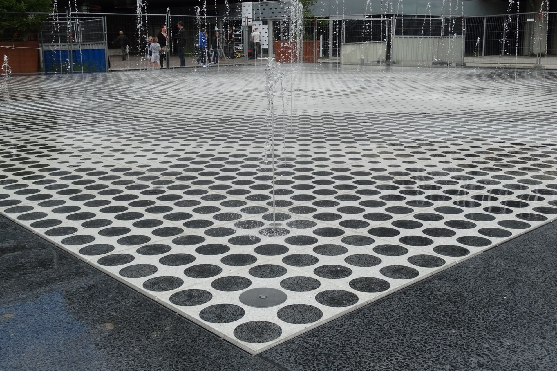 Fountain at the Hague Central Station in The Netherlands