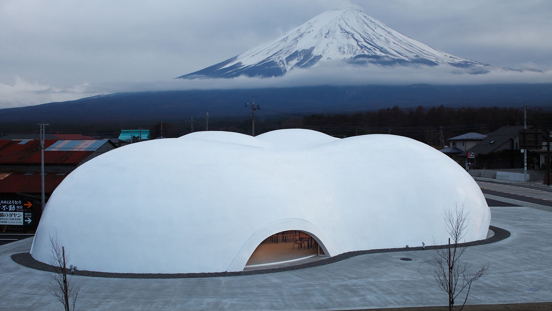 Liquid applied membrane for seamless roofing of Hoto Fudo in Japan designed by Takeshi Hosaka