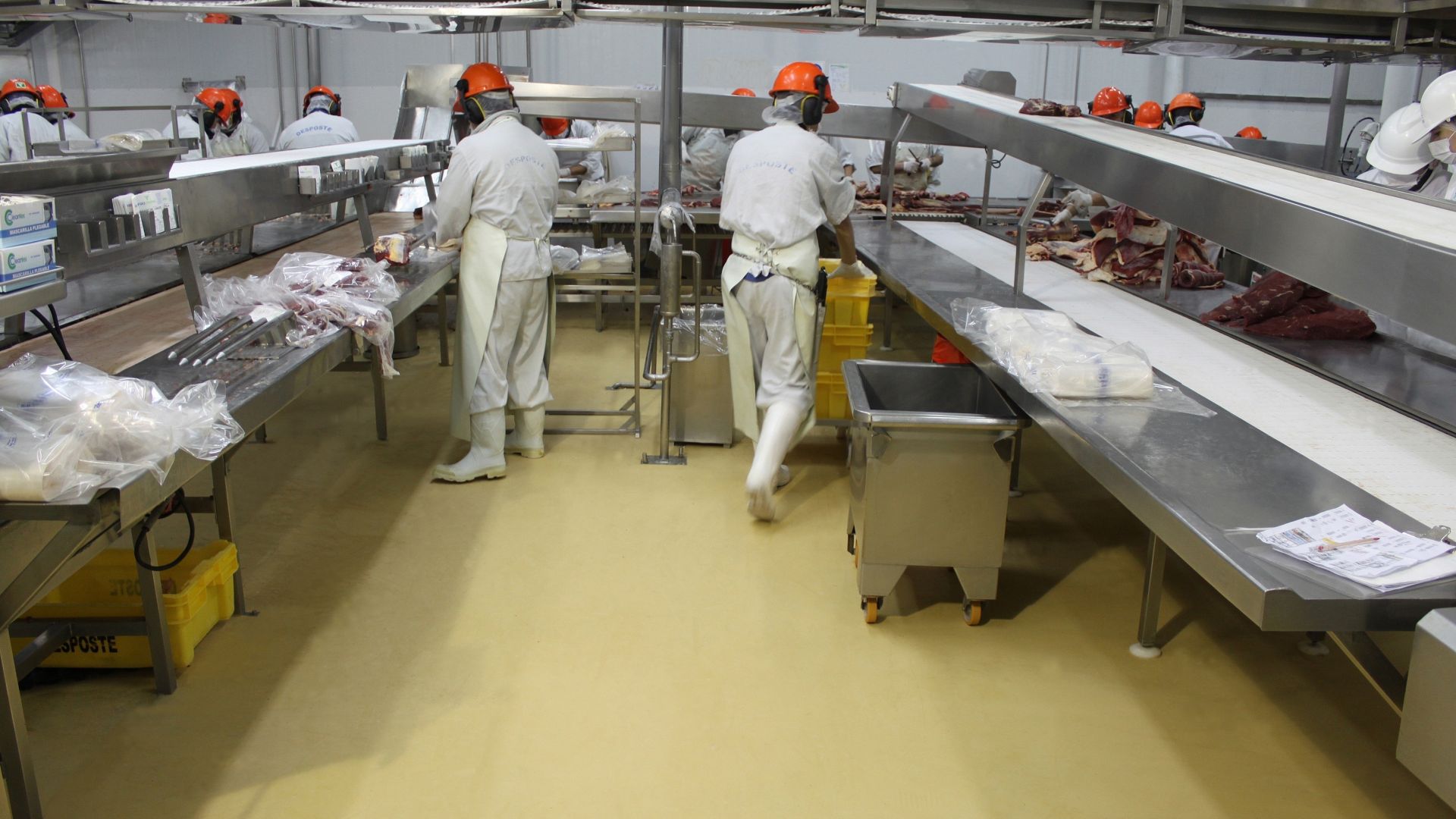 Industrial floor coating with Sikafloor resin cementitious flooring system in food facility