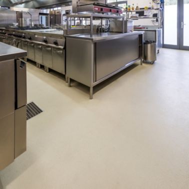 Industrial floor coating with Sikafloor resin cementitious flooring system in food facility