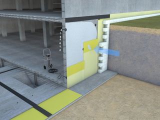 Injection for waterproofing leaking sheet membrane 3d rendering