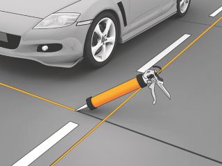 Sealing connection joints in parking garage traffic area with Sikaflex elastic joint sealant