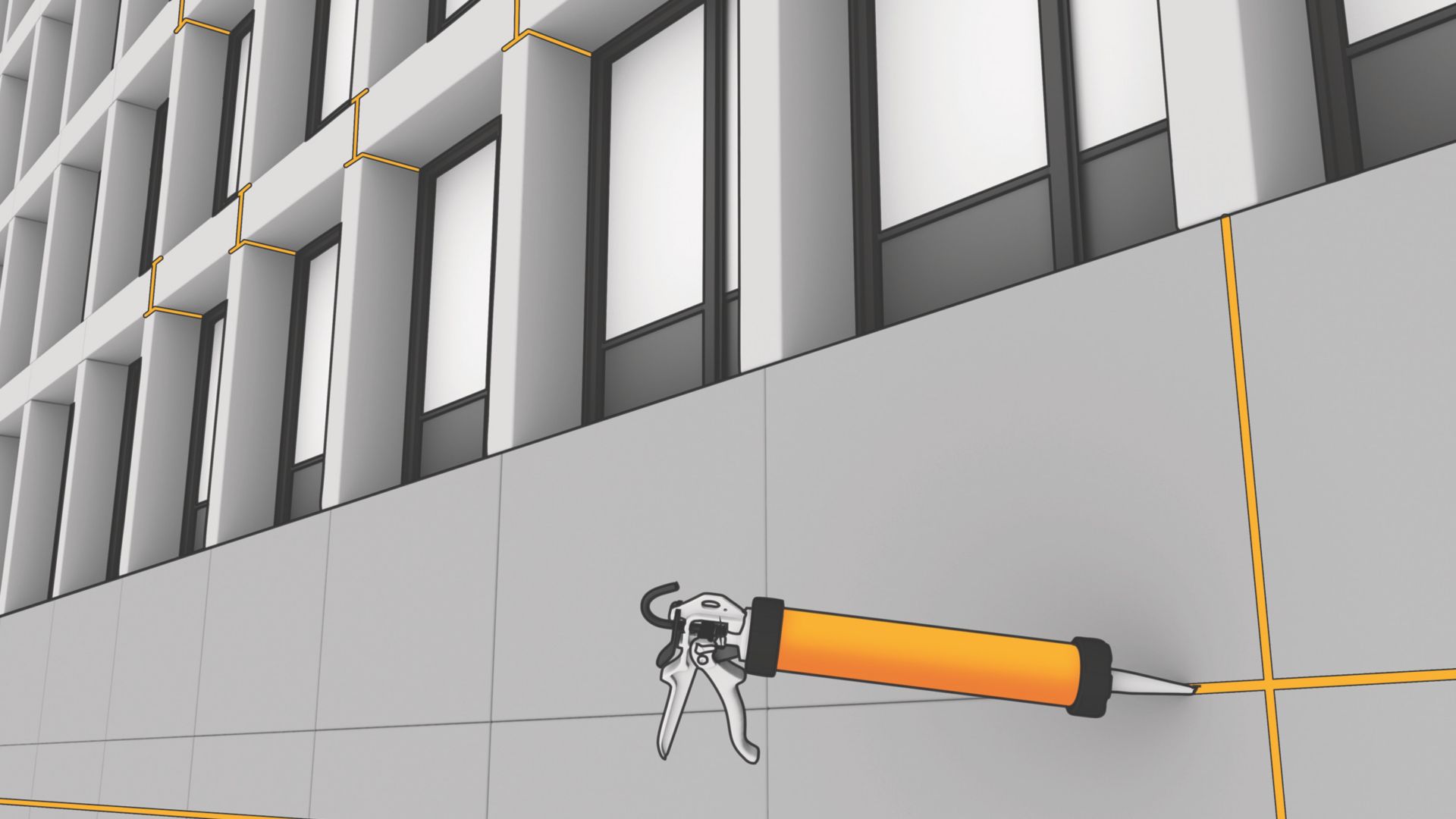 Sealing connection joints in facade with Sikaflex elastic joint sealant