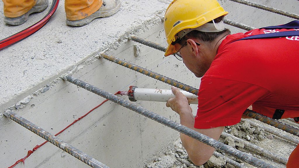 Man applying Sikaswell joint Waterproofing