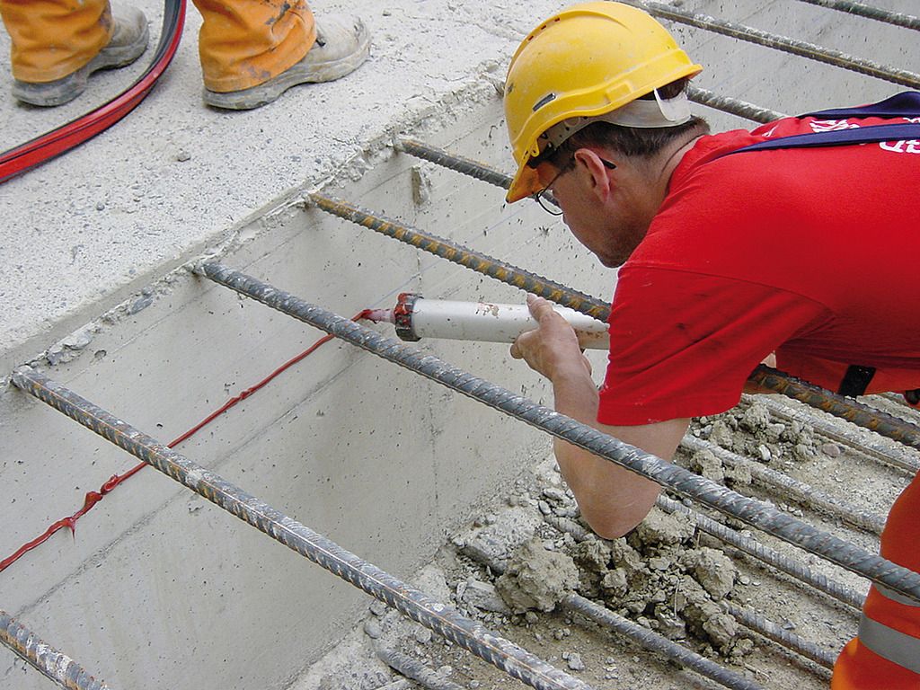 Man applying Sikaswell joint Waterproofing