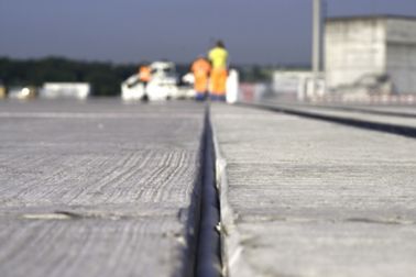 Joint in concrete runway at Zurich airport
