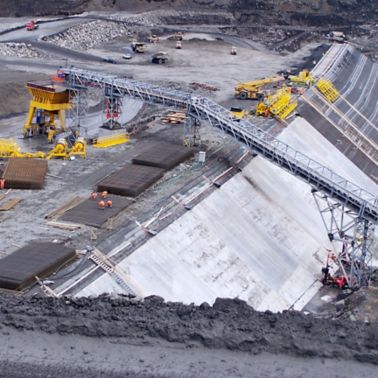 Construction site of Karahnjukar Hydropower Plant in Iceland