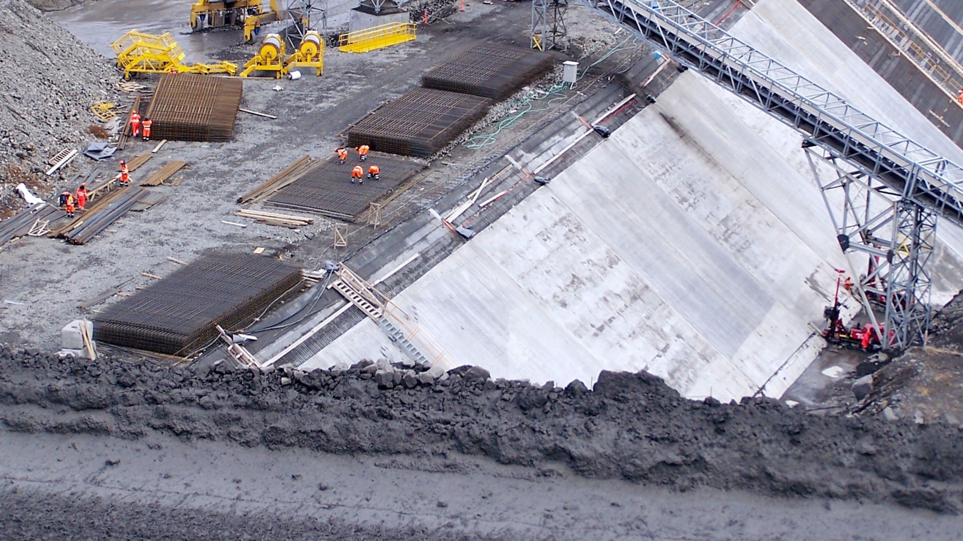 Construction site of Karahnjukar Hydropower Plant in Iceland