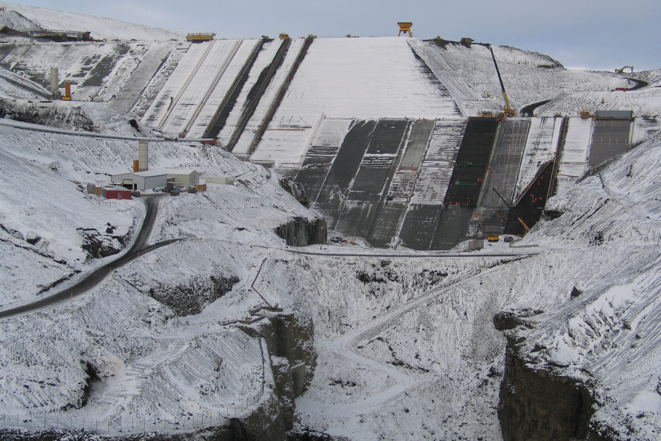 Karahnjukar Hydropower Plant in arctic winter in Iceland