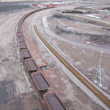 Iron ore in form of fines and pellets is transported by rail to the ports of Narvik in Norway and Luleå, Sweden