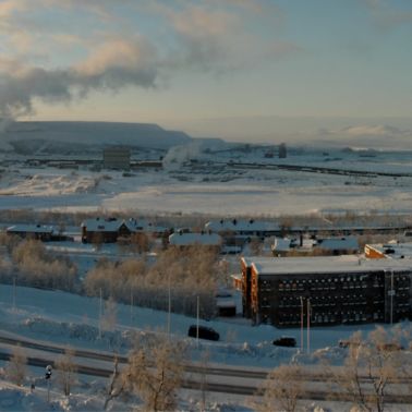 View towards the old Kiruna pit where today a large surface cave develops