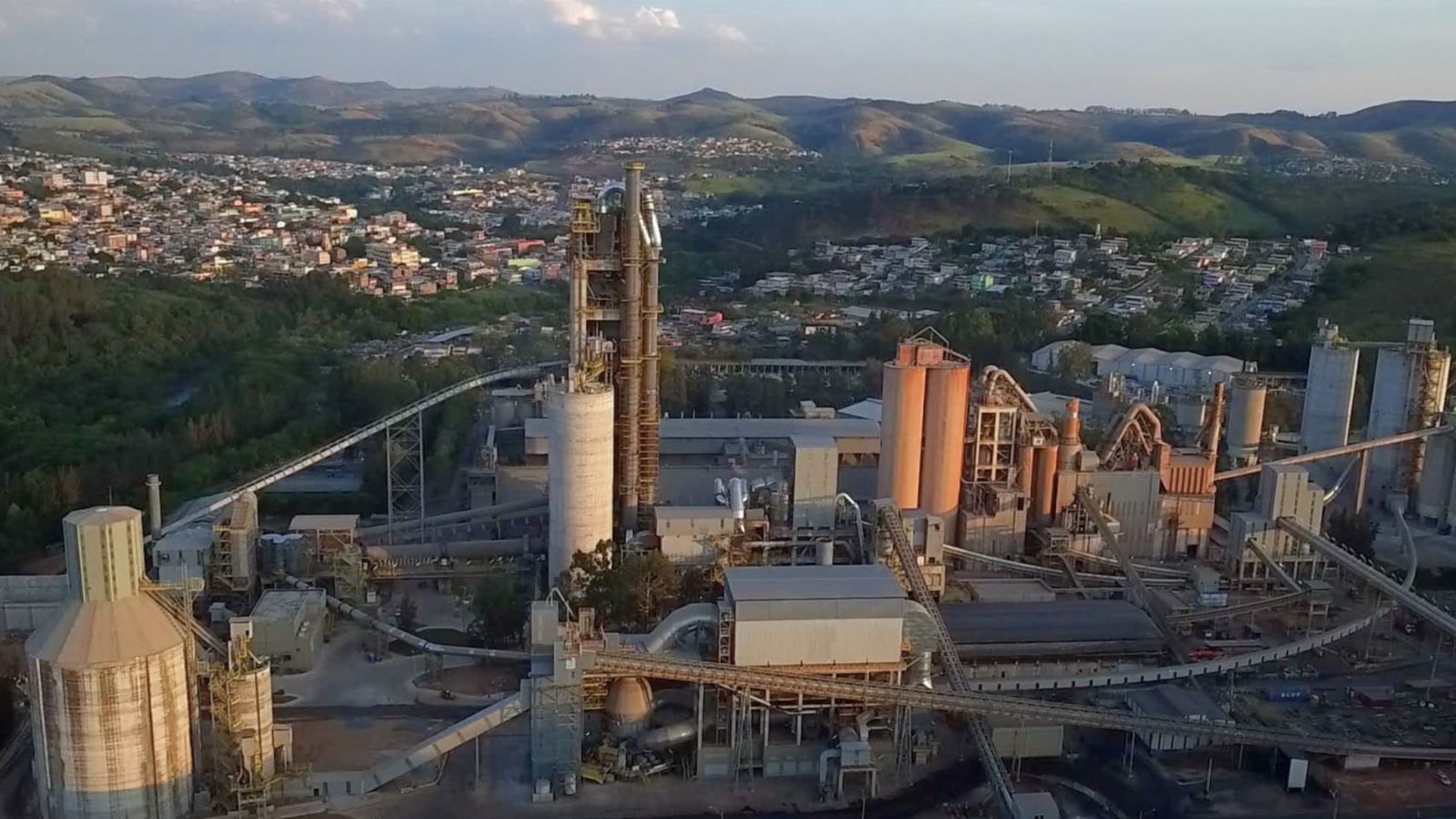Birds eye view of LafargeHolcim Cement Plant in Barroso, Brazil