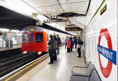 People waiting at London underground station