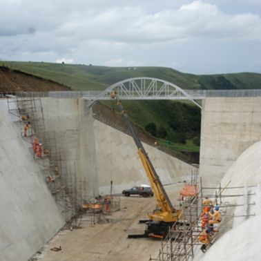 Construction works at Ludeke Dam in South Africa