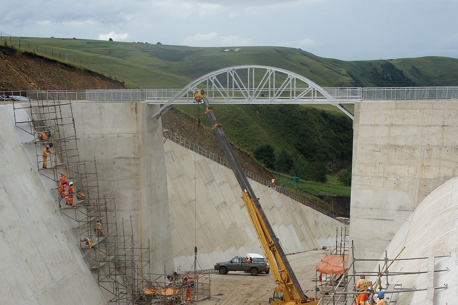 Construction works at Ludeke Dam in South Africa