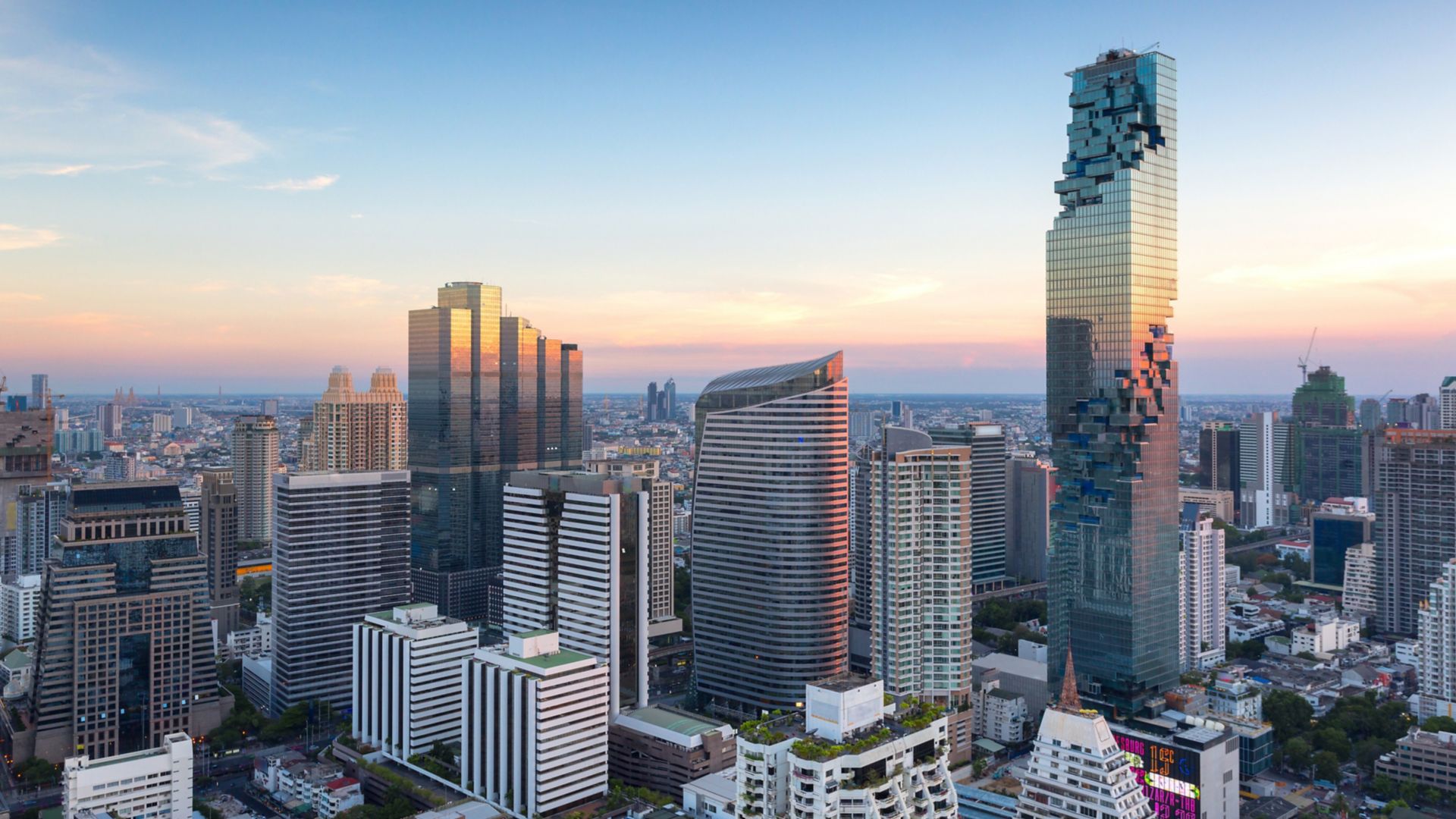 City skyline during sun-set