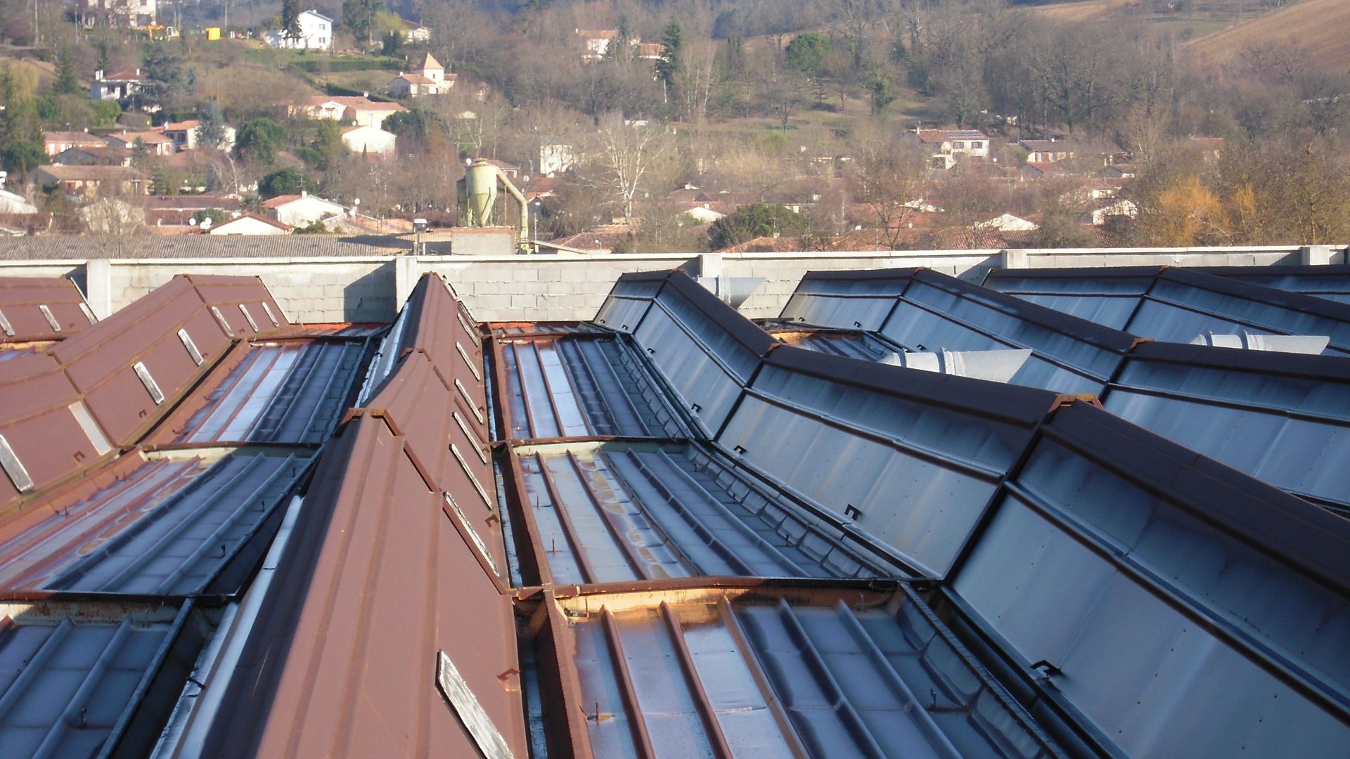 Metal roof before renovation repair