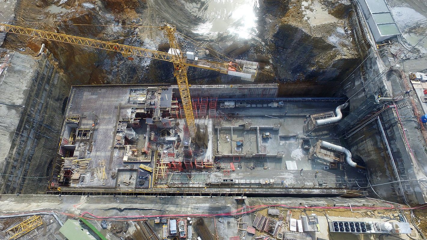 Construction of Metro Dudullu in Istanbul, Turkey