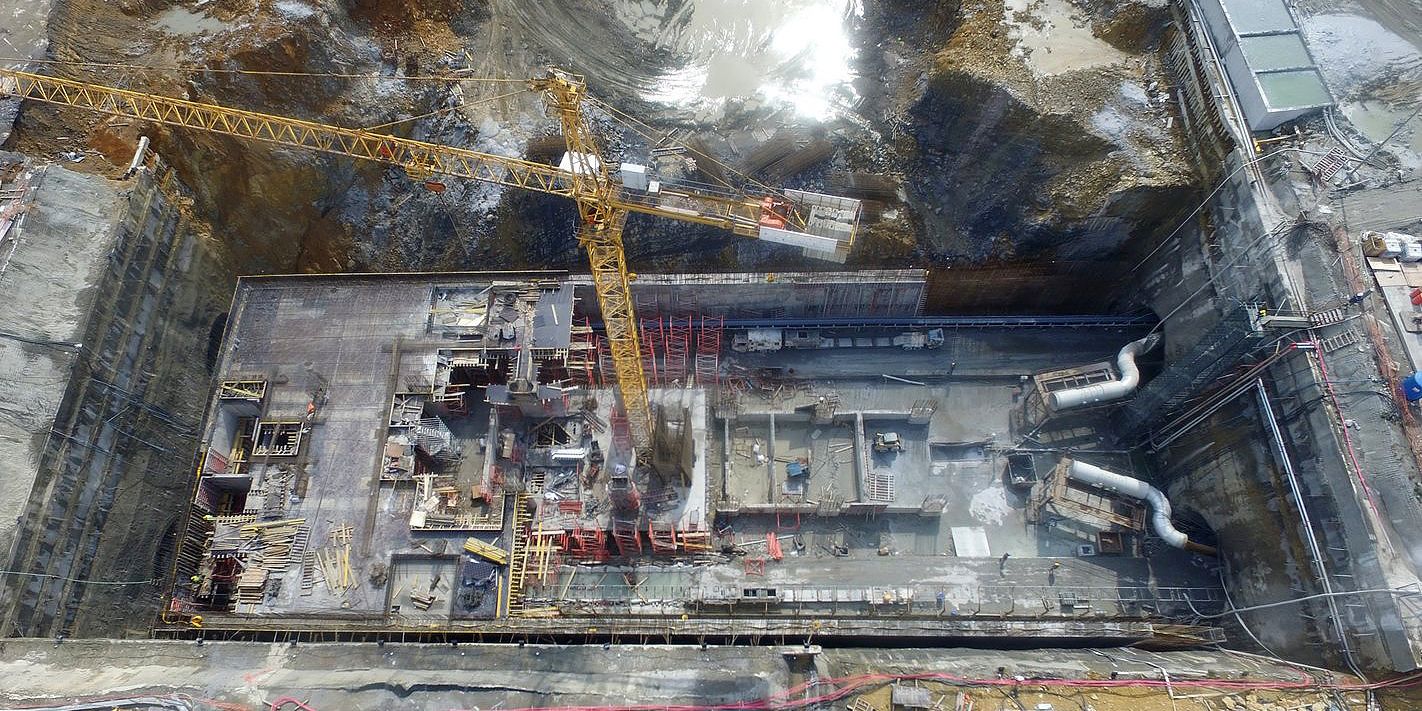 Construction of Metro Dudullu in Istanbul, Turkey