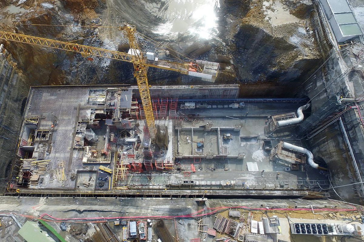 Construction of Metro Dudullu in Istanbul, Turkey
