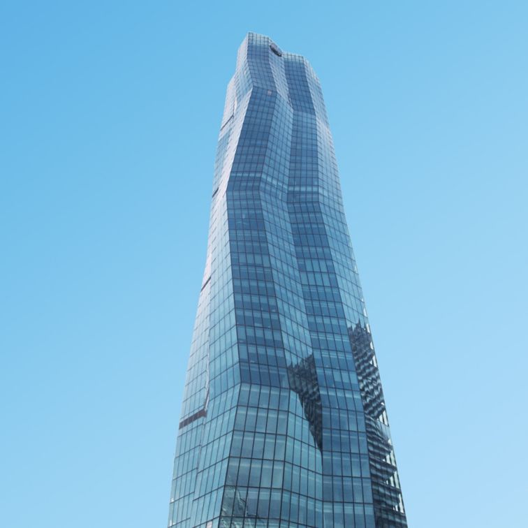 High rise building with glass facade