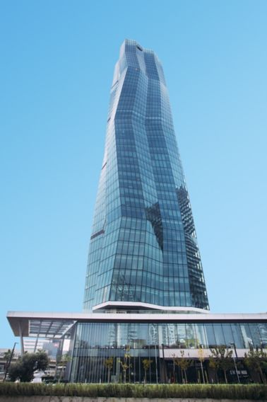 High rise building with glass facade