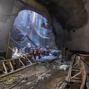 Construction of the new ventilation tunnels in the Montreal Metro
