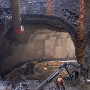 Construction of the new ventilation tunnels in the Montreal Metro