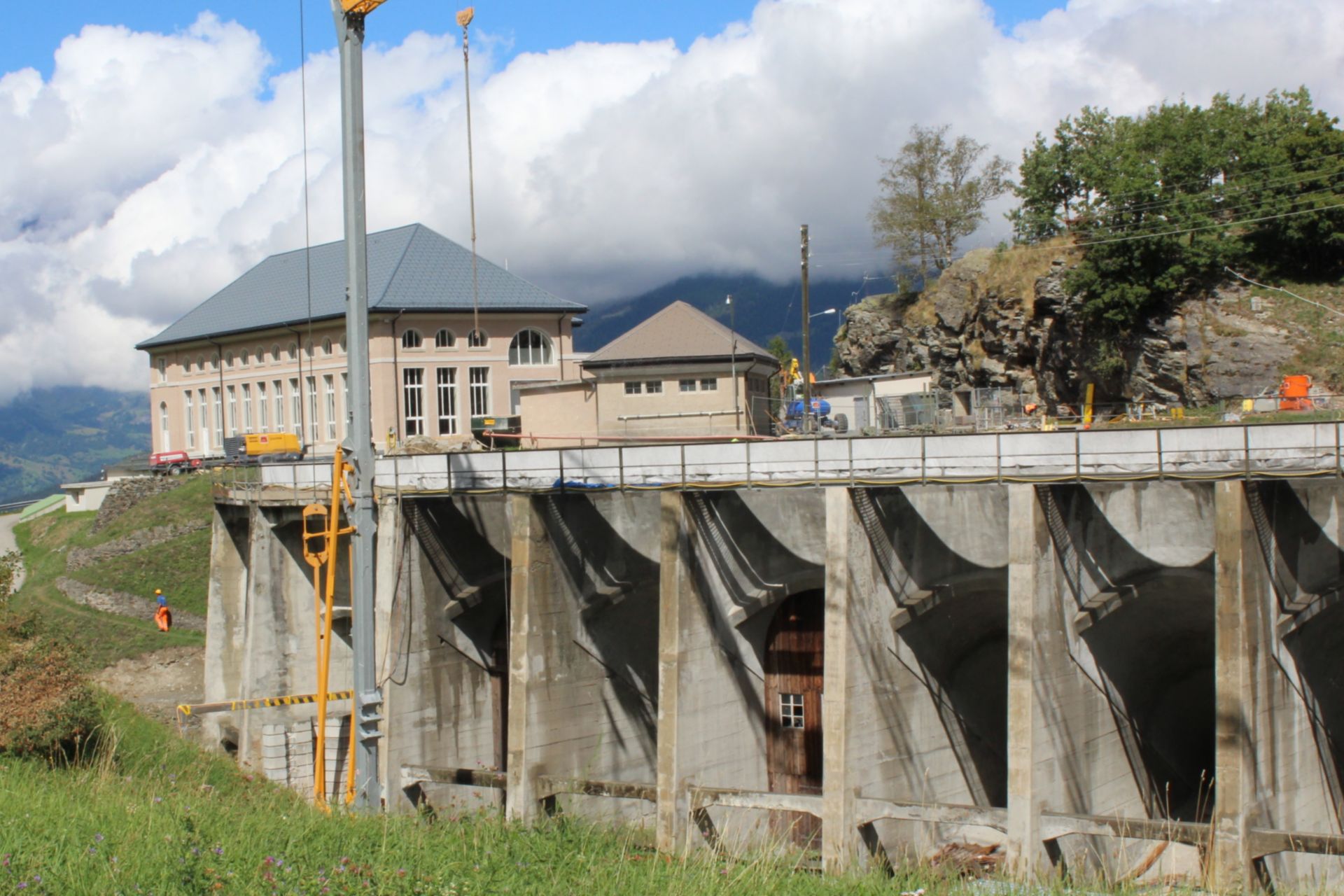 Applying sprayed concrete at Argessa Hydropower Plant, Oberems, Switzerland