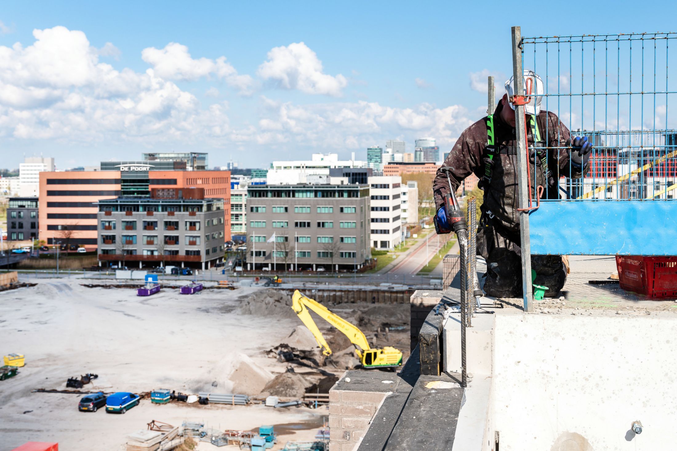 Construction site of the Ourdomain new build apartments in Amsterdam, Netherlands