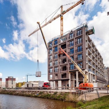 荷兰阿姆斯特丹Ourdomain新建公寓的建筑工地